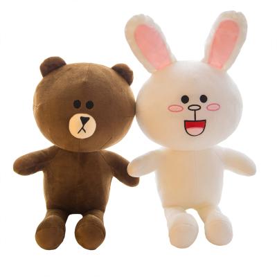 Web celebrity bear doll brown bear kony bunny plush toy ins couple little white rabbit cuddly pillow girl gift