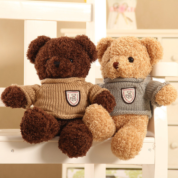 Manufacturer wholesale genuine sweater, teddy bear hug, bear doll, stuffed toy, bear pillow, doll wedding gift.