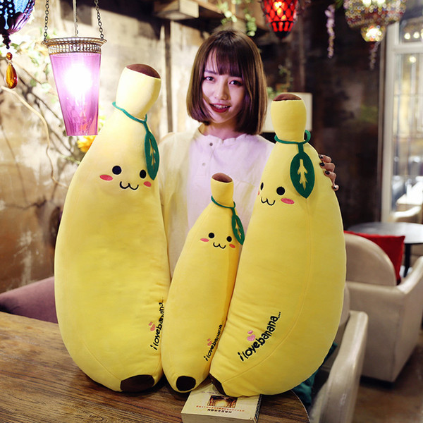 Factory direct sale feather cotton, banana, long pillow, large size fruit, soft doll, doll, banana pillow, wholesale.