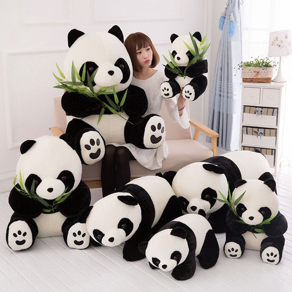 Wholesale national treasure simulation mother and daughter panda stuffed toy large doll on the panda girl birthday gift Lovely Comfortable