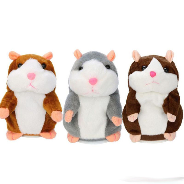 Talking Hamster Mouse Pet Plush Toy Learn To Speak Electric Record Hamster Educational Children Stuffed Toys Gift 15cm