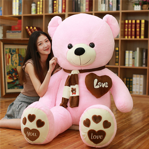 Big Love Holds Bear Boy Scarf, Love Bear Cloth Dolls, Plush Toys, Female Valentine's Day Gifts Wholesale