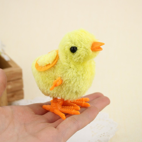 Suzakoo Stuffed Plush Animals Cartoon small chicken winder clockwork toys children wind up game toy