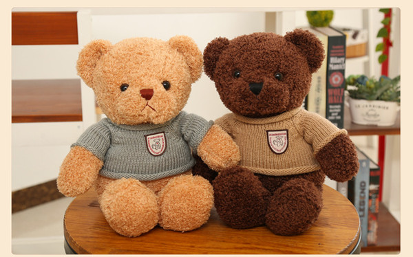 3pcs/lot Wholesale Teddy Bear Plush Toy Bear Boy Pillow Doll Bear Doll Wedding Gift dhl free