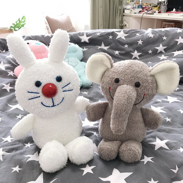 Kawaii White Bunny Grey flappy ears elephant Pink pig piggy cartoon stuffed animals sleeping appease baby toys gift