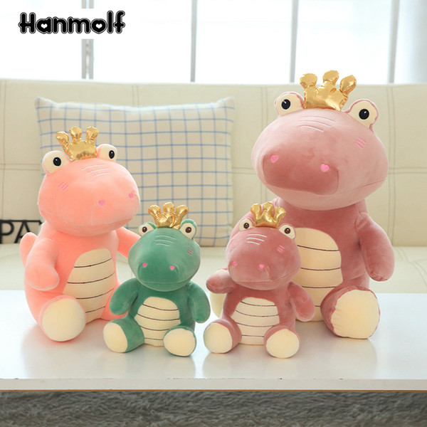 Crown Crocodile Plush Toy Squishy Stuffed Standing Crocodiles Animals Doll Kids Boys Girls Sleeping Friend Plushie Gift