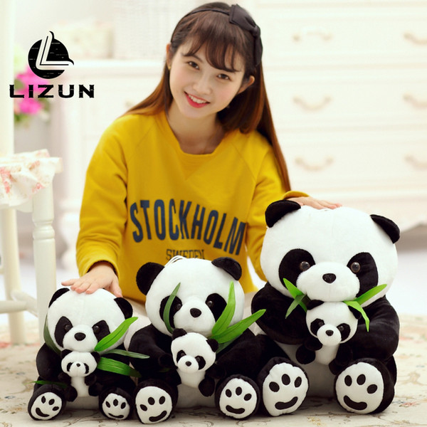 Mother and son Panda doll Parent-child Panda plush toy Bamboo leaves Panda pillow Dolls send children and girls gifts