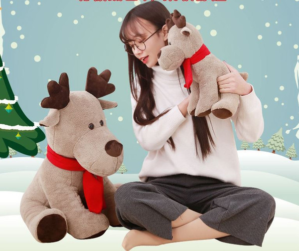 Hot selling cute girl plush toys reindeer doll plush toy special design toy christmas party decorations