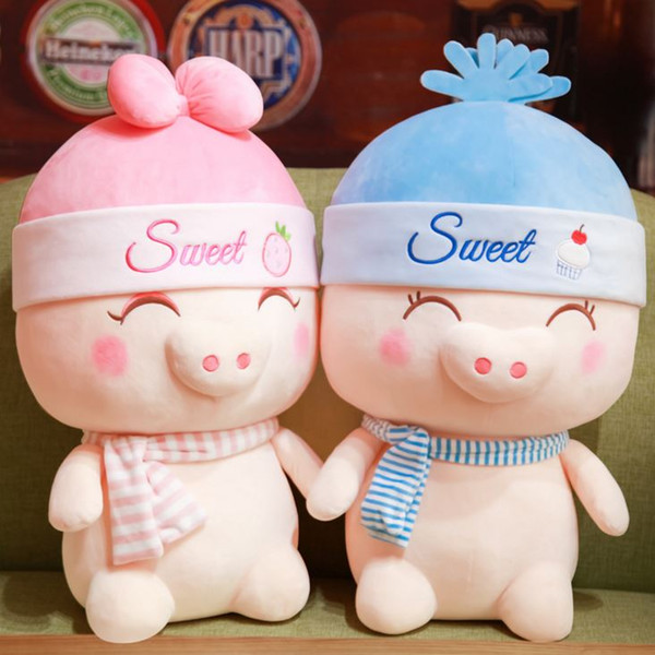 Free shipping cute sweet girl plush toys special design pink blue valentine and children gift wholesale