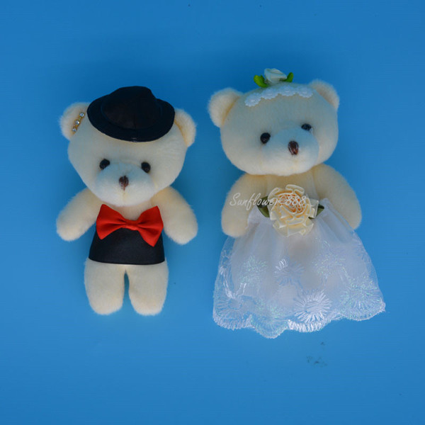 Pair Wedding Teddy Bear Plush Toys Stuffed Dolls Couple Bear Birthday Valentine Gift Fun Party Decoration