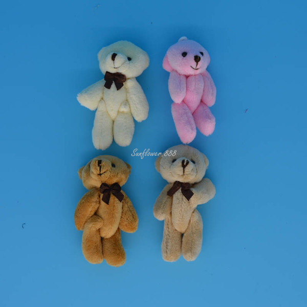 8cm Mini Plush Teddy Bear Bouquet Craft Wedding Joints Bear Doll Ne Bouquet Craft Wedding Dolls Decor Animals Plush Toys Gift