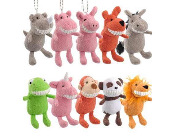 Hot smiling toothy animal Grab doll machine toys plush toy pendants Soft cute teeth toothed toy dog plush desktop toys for doll machine toy