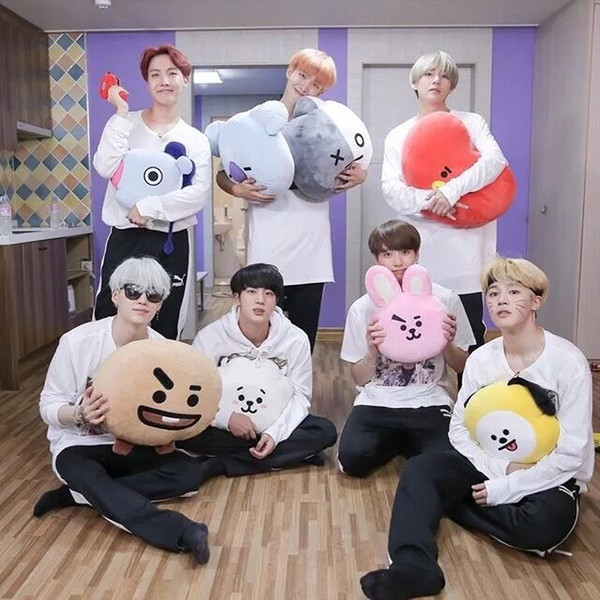 Kpop Bangtan Boys BTS BTS 21 vapp Pillow Cushion Toy Bolster Q back Plush Doll Emoji TATA COOKY CHIMMY SHOOKY KOYA RJ MANG