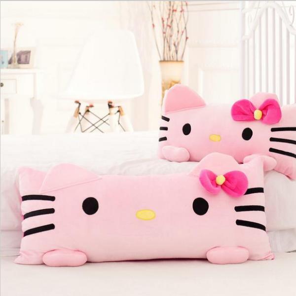 1pc 60cm Super Cute Pink Hello Kitty Plush Pillow Nap Cushion Stuffed Soft Gift For Girl Home Pillow