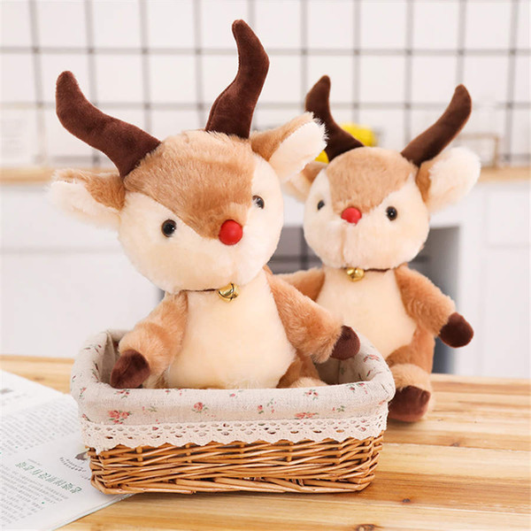 22cm Deer Soft stuffed plush animals Kids toy Christmas elk plush toys Baby comfort toy Christmas special gifts 100% cotton