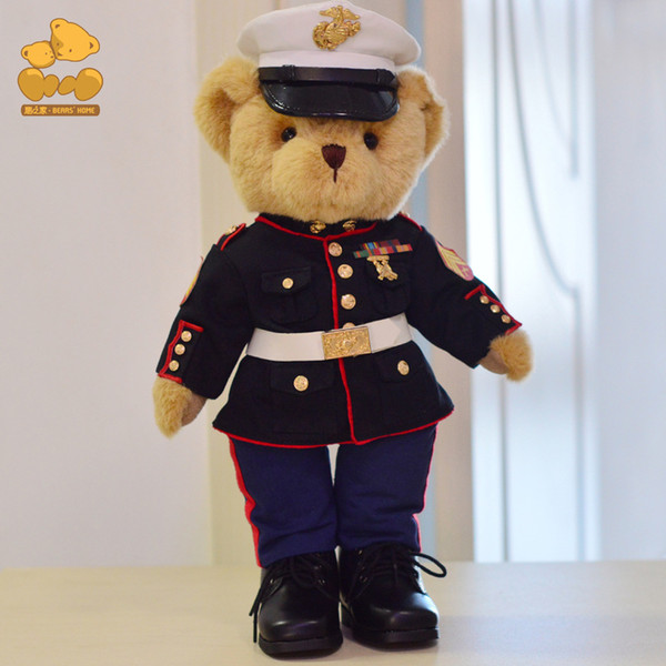 38 cm US Navy, Army, Air force, uniform Teddy bear plush toy, Military gift, demobilization souvenirs, collection, Children presents