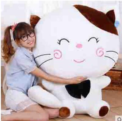 55cm Big face cat plush toys Cute cat doll Rice ball cat doll big tail Birthday girl