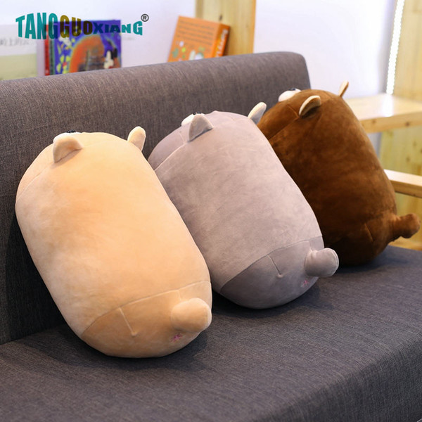 High quality 100% Cotton Stuffed Plush Animals Toys Pillow Cute Fat Cat Sofa Cushion Waist Backrest