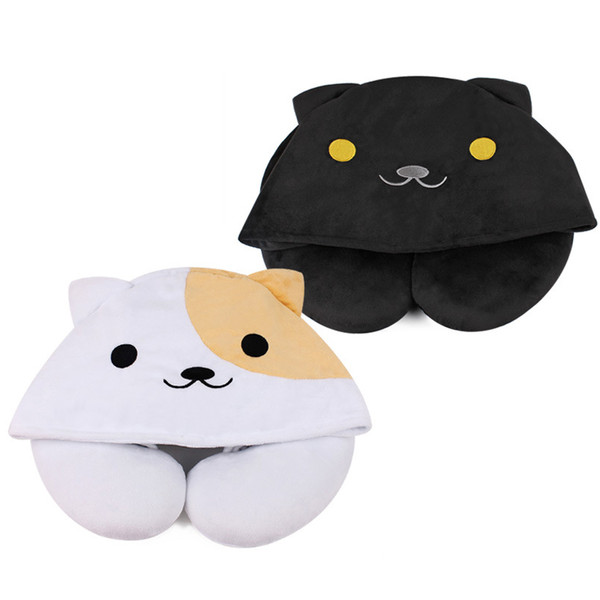 cute cat plush toy home practical cat backyard U-shaped pillow perfect birthday gift toy for children