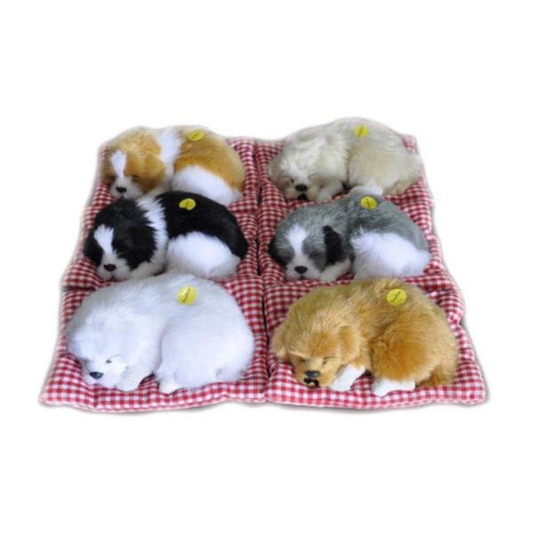 Cute Sleeping Dogs Toy Simulation Animal Stuffed Toy Plush Sound Simulation Dogs for Kids Birthday Gift