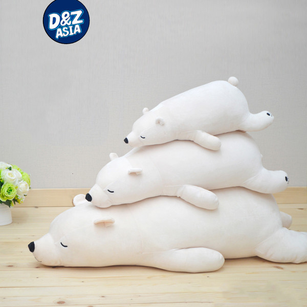 Polar bear plush toys long pillow doll girls gift soft toys valentine's day present T191116