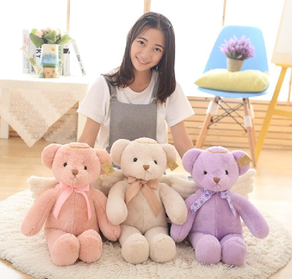 1pcs 40cm New Angel Teddy Bear Plush Toys Cute Angel Bear Stuffed Dolls Festival Gifts For Baby Kids