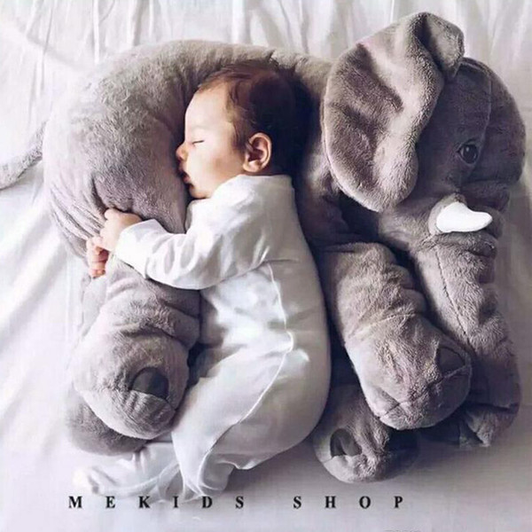 60cm 40cm Plush Elephant Toy Baby Sleeping Back Cushion Soft stuffed animals Pillow Elephant Doll Newborn Playmate Doll Kids toys squishy