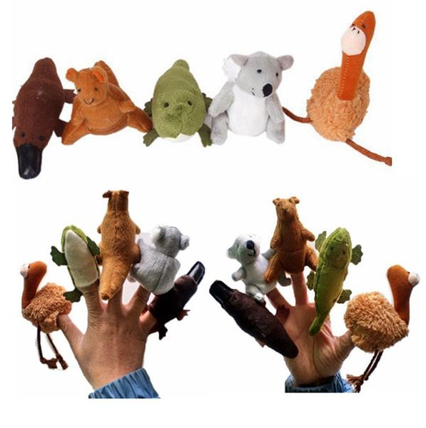 400pcs/lot children puppets Soft Plush Australian animal finger puppets Finger Hand Puppets Puppet baby puppet dolls toys Fedex UPS Ship