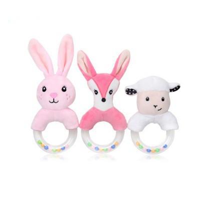 Cute Baby Rattle Mobiles Cartoon Animal Hand Bell Rattle Soft Toddler Plush Baby Gifts Birthday Gift