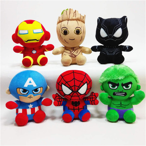 Avengers plush toy Iron Man Captain America Batman plush doll cartoon doll children's toy ornaments Kids toys