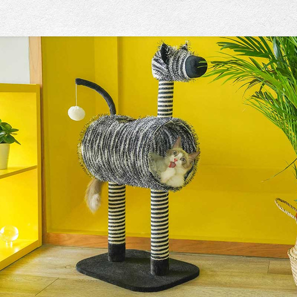 high quality sisal cat climbing frame toy cat scratch board villa cat climbing frame supplies zebra crossing Free 