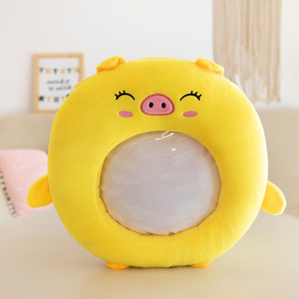 Visible Hand Warmer Plush Cushion Toy for Playing Mobile Phone In Winter Pillow Transparent Visible Surface