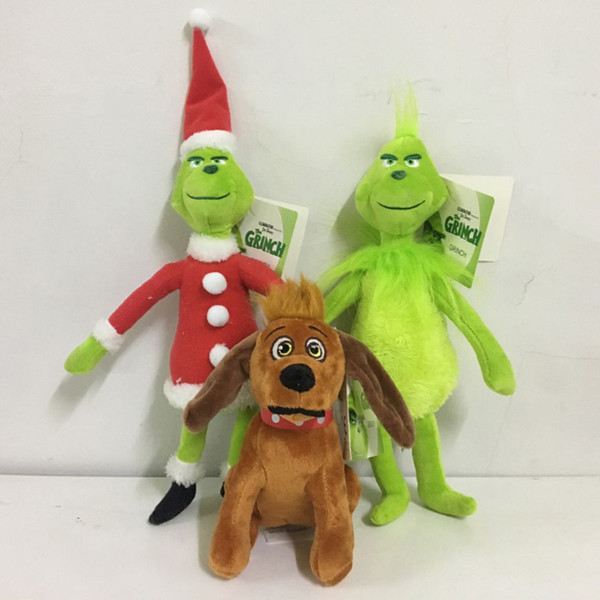 18cm 28cm 38cm How the Grinch Stole Christmas Stuffed plush dolls 2018 New Cartoon Green Grinch Action Figure Toys Kids Gift Free Shiping