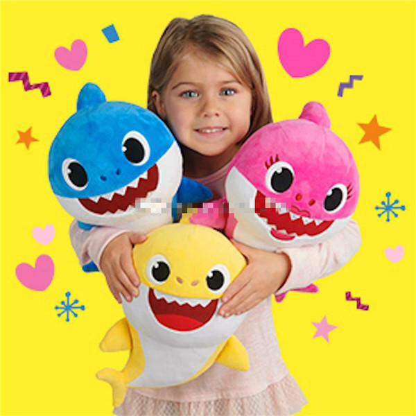 3 Colors 32cm Baby Shark Plush Toys with Music sing the English song Cartoon Stuffed Lovely Animal Soft Dolls Music Shark Toy 2019