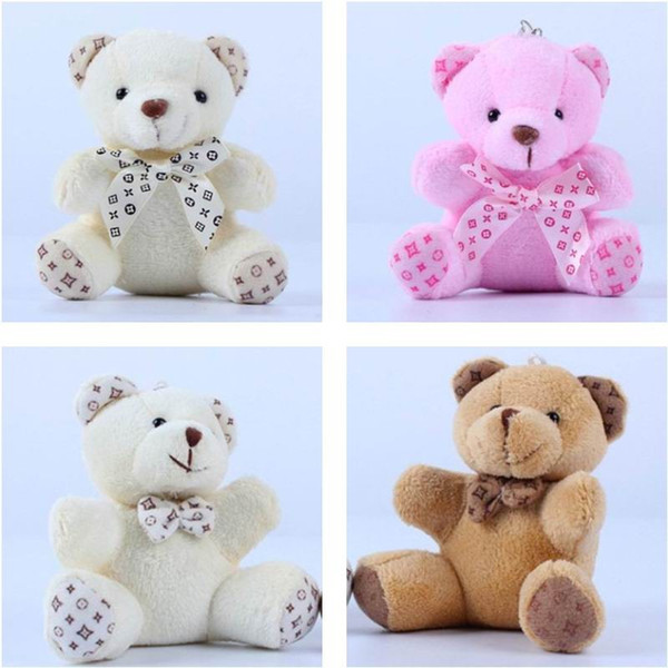 Teddy Bear With Scarf Plush Dolls doll Key ring Baby Gift Girls Toys Wedding Throwing And Birthday Party Decoration