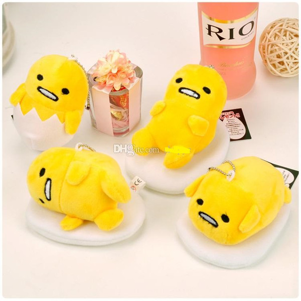 Hot ! 12pcs/Lot Lazy Egg Gudetama Keychain Plush Doll Stuffed Toy plush Animals Pendant For Baby Gifts 10X7CM