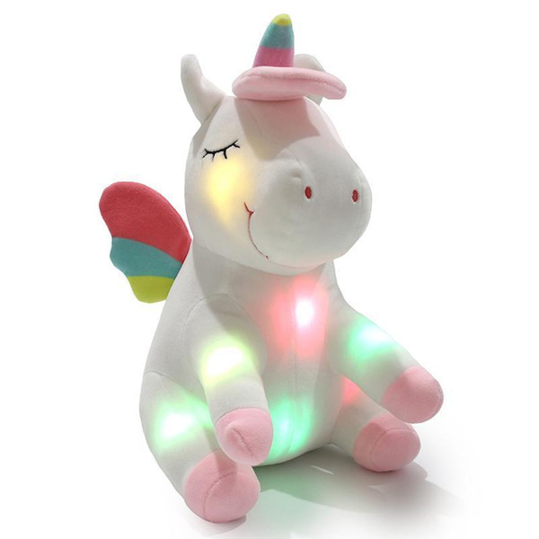 LED Light Up Unicorn Stuffed Plush Animal Toys Christmas Birthday Valentine's Day Gifts for kids cartoon unicorn toy 30cm