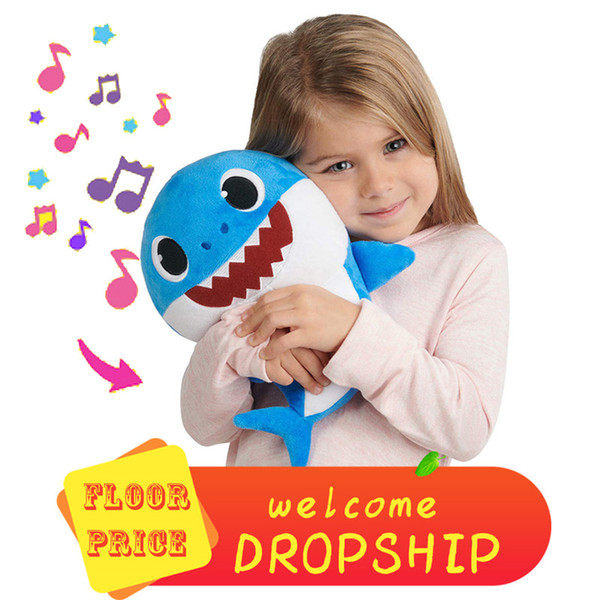 30CM Baby SHARK Plush Toys 9 Styles 3 Colors 12inch Music English Singing&Lighting Stuffed&Plush Dolls Sing&Led Music Shark DAD MOMMY BABY