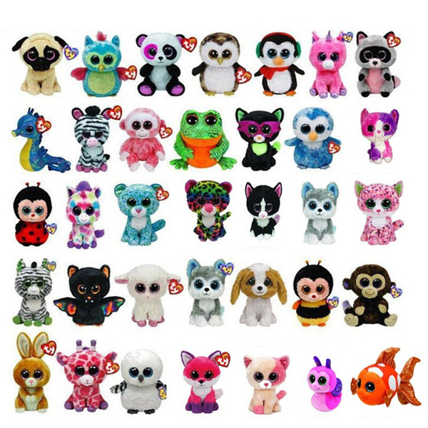 Ty Beanie Boos Plush Stuffed Toys Wholesale Big Eyes Animals Soft Dolls for Kids Birthday Gifts