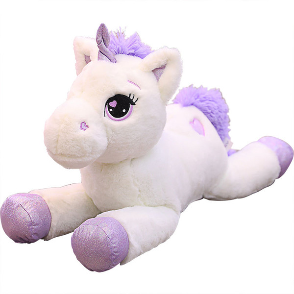 2019 New Lovely 60/80/110cm Unicorn Plush Toys Soft Stuffed Cartoon Unicorn Dolls Cute Animal Horse Toys for Children Girls gift