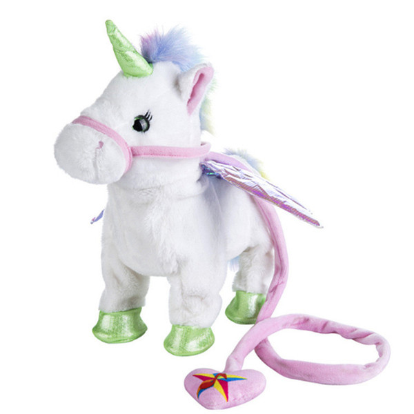 Electric Walking Unicorn Plush Doll Toys Stuffed Animal little horse Toy Electronic Music Singing pony Toy for Chinldren Christmas Gift sale