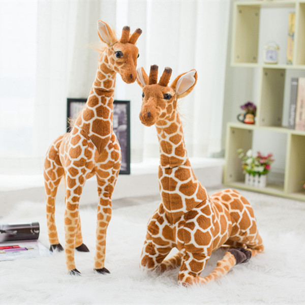 Wholesale-80cm Simulation Plush Giraffe Toys Cute Stuffed Animal Dolls Soft Giraffe Doll High Quality Birthday Gift Kids Toy