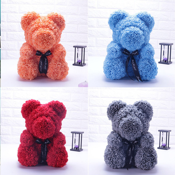 2019 Hot 25 40cm Luxury Red Teddy Bear Rose Baked Bear Pike and Rose Fashion Gifts for Women Girl Children Grizzly Flower