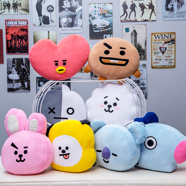 35cm Original BTS Plush Pillows Kpop Bangtan Boys Bt21 Warm Bolster TATA VAN COOKY CHIMMY SHOOKY KOYA RJ MANG Cushion Dolls