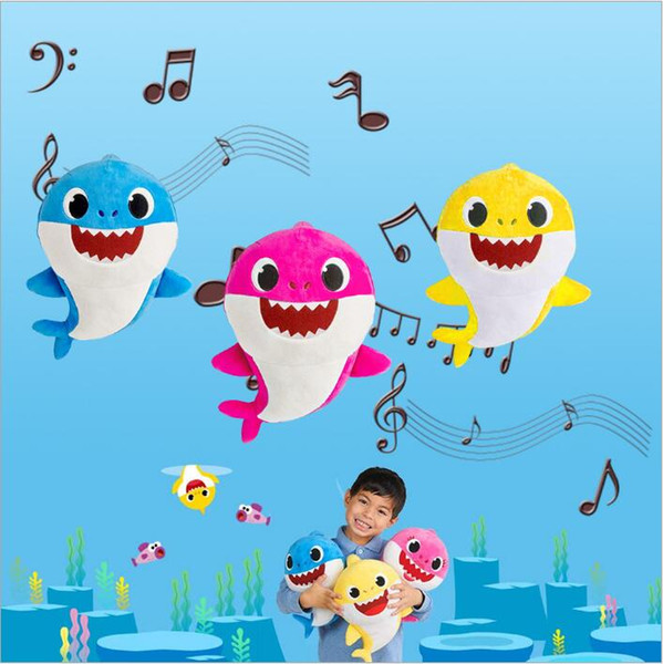 Baby Shark Plush Toys With Music Shark Stuffed Animal Dolls Cartoon Stuffed Toy Plush Animals Doll Child Novelty Gift Party Favor 30cm B4624