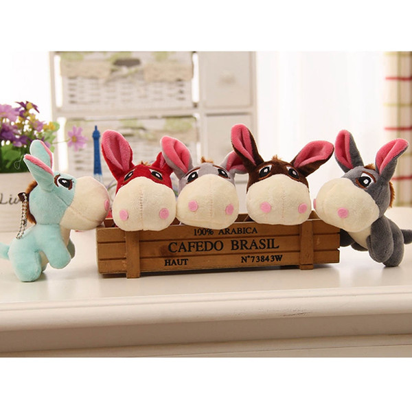 12cm Kawaii Little Donkey Plush Toys Cute Mini Pendant Soft Stuffed Animals Doll Baby Toy Kids Toy Birthday Gifts Bag Accessory