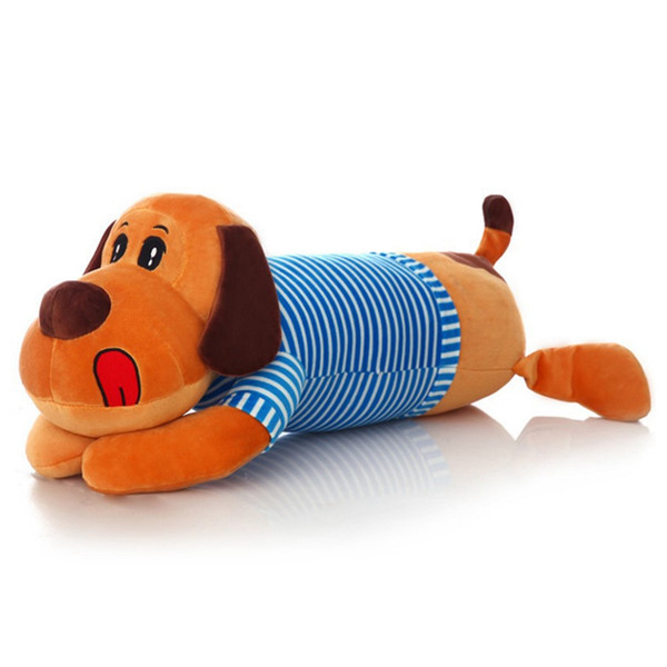 2018 New Cute Dog Plush Toy Doll Large Striped Stud Dog Bed Pillow Oversized Long Pillow Creative Birthday Gift