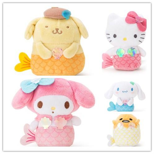 Cartoon My Melody Gudetama Pudding Dog Turned Mermaid Plush Toys Stuffed Doll baby girls kids lover children best Christmas gift