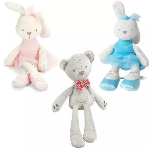 10 Style 42cm Kids Easter Rabbit bear Plush Toys Baby White and Beige Soft Bunny Sleeping stuffed Doll Toddler Toys Kids Gift B11