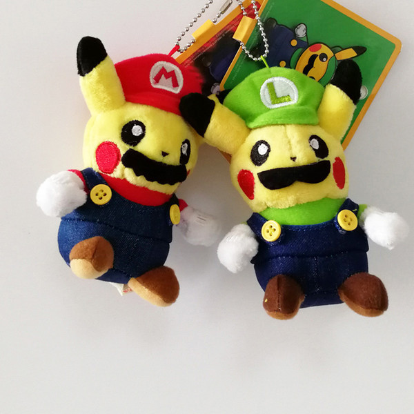 Hot ! New Toy Pikachu Cosplay Mario and Luigi Soft Doll Plush Toy For Kids Christmas Halloween Best Gifts 12cm